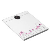 Floral Whimsy angepasstes Monogram Notepad Notizblock (angewinkelt)