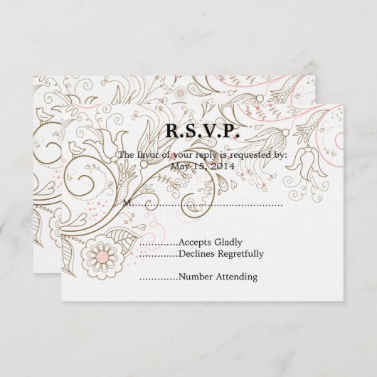 Floral Whimsy Wedding RSVP (Vorne/Hinten)
