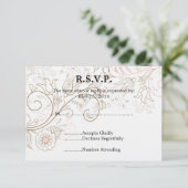 Floral Whimsy Wedding RSVP Karte (Stehend Vorderseite)