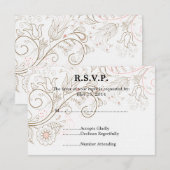 Floral Whimsy Wedding RSVP Karte (Vorne/Hinten)