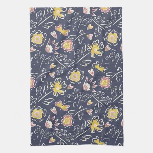 Floral Whirlwind Geschirrtuch (Vertikal)