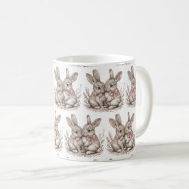 Floral Whisker Wonderland: Sonnige 🌸 🐰 Kaffeetasse