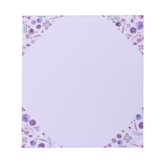 Floral Whisper Notepad - Soft Lavender Serenity Notizblock (Vorderseite)