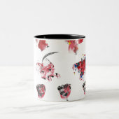 Floral Whispers -Abstract Acrylic Hibiscus & Rose Zweifarbige Tasse (Mittel)