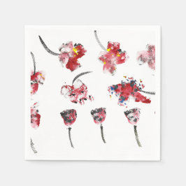 Floral Whispers - Abstrakter Acrylic Hibiskus und  Serviette