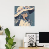 Floral Whispers: Ein sanftes Portrait Poster (Heimbüro)