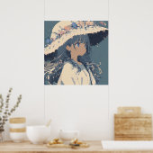 Floral Whispers: Ein sanftes Portrait Poster (Küche)