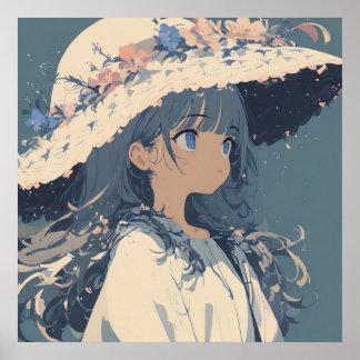 Floral Whispers: Ein sanftes Portrait Poster