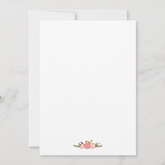 Floral White Antler Boho Hochzeit speichern Sie da Save The Date (Rückseite)