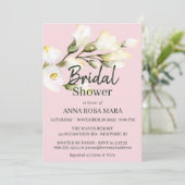 *~* Floral White Beach Rosen Watercolor Bridal Inv Einladung (Stehend Vorderseite)