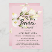 *~* Floral White Beach Rosen Watercolor Bridal Inv Einladung (Vorne/Hinten)