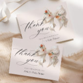 Floral White Bow Elegant Baby Dusche Vielen Dank Dankeskarte