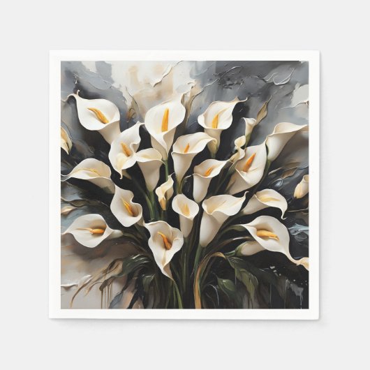 Floral White Calla Lily Serviette (Vorderseite)