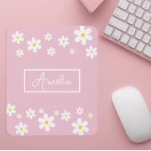 Floral White Daisy Personalisiert Mouse Mat Mousepad