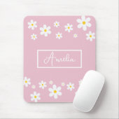Floral White Daisy Personalisiert Mouse Mat Mousepad (Mit Mouse)