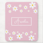 Floral White Daisy Personalisiert Mouse Mat Mousepad (Vorne)