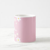 Floral White Daisy Pink personalisierte Mug Kaffeetasse (Mittel)