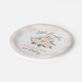 Floral White Gold Pumpkin Birthday Party Pappteller (Schrägansicht)