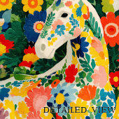 Floral White Horse Poster Print Wall Art