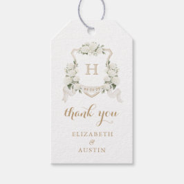 Floral White Hydrangea Wappen Hochzeit Vielen Dank Geschenkanhänger