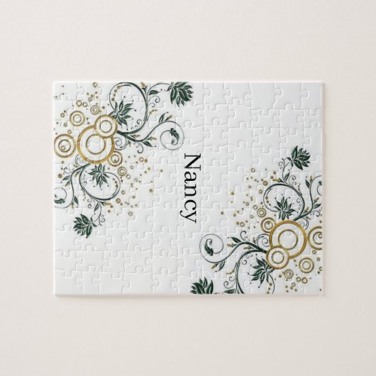 Floral White Jigsaw Puzzle Daisy (Horizontal)