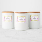 Floral White Lila Gold Packaging Labels Lebensmitteletikett (Flaschen)