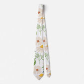 Floral White Nature Design Neck Tie Krawatte (Vorderseite)