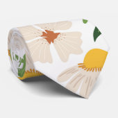 Floral White Nature Design Neck Tie Krawatte (Gerollt)