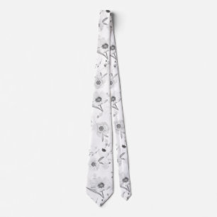Floral White Neck Tie Krawatte