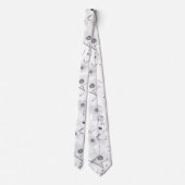 Floral White Neck Tie Krawatte (Rückseite)