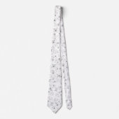 Floral White Neck Tie Krawatte (Vorderseite)