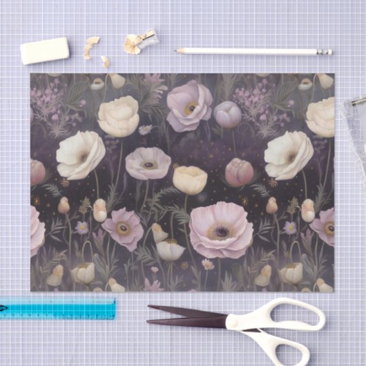 Floral White Poppies Seidenpapier (Handwerk)