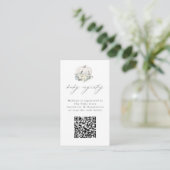 Floral White Pumpkin QR Code Baby Registry Begleitkarte (Stehend Vorderseite)