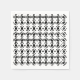 Floral - White Standard Cocktail Paper Napkins Serviette