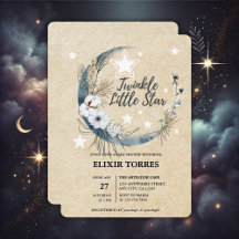 Floral White Twinkle Little Star Baby Dusche