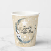 Floral White Twinkle Little Star Baby Dusche Pappbecher (Vorderseite)