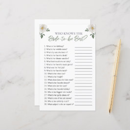 Floral "Who Knows The Bride" Bridal Shower Game