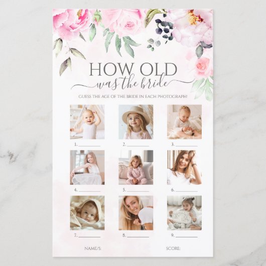 Floral wie alt war das Brautparty der Braut (Vorderseite)