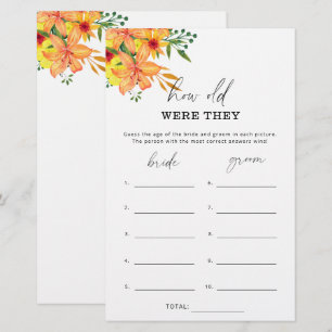 Floral Wie alt waren sie Brautspiel