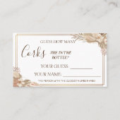 Floral Wie viele Corks Brautparty Kartenspiel Platzkarte (Vorderseite)