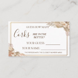 Floral Wie viele Corks Brautparty Kartenspiel Platzkarte