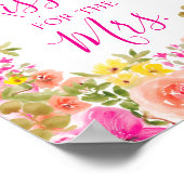 Floral Wie viele Küsse für das Brautparty Poster (Ecke)