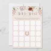Floral Wild West Bingo Baby Showspielkarte Einladung (Vorderseite)