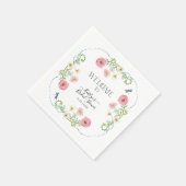 Floral Wildblume Daisy Boho Elegantes Brautparty Serviette (Ecke)