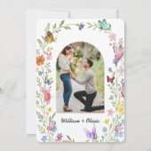 Floral Wildblume Elegant Boho Butterflies Hochzeit Einladung (Rückseite)