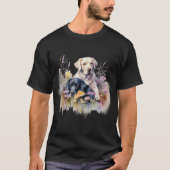Floral Wildblume Hund Labrador Retriever T-Shirt (Vorderseite)