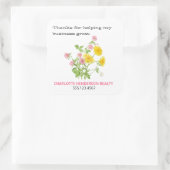 Floral Wildblume Kunde Vielen Dank Quadratischer Aufkleber (Tasche)