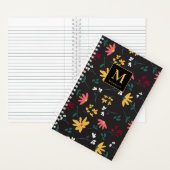 Floral Wildblume Modernes Monogramm Personalisiert Notizblock (Innen)