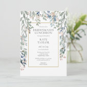 Floral Wildblumen Bridesmaids Luncheon Einladung (Stehend Vorderseite)