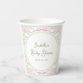 Floral Wildflower Girl Baby Shower Pappbecher (Rückseite)